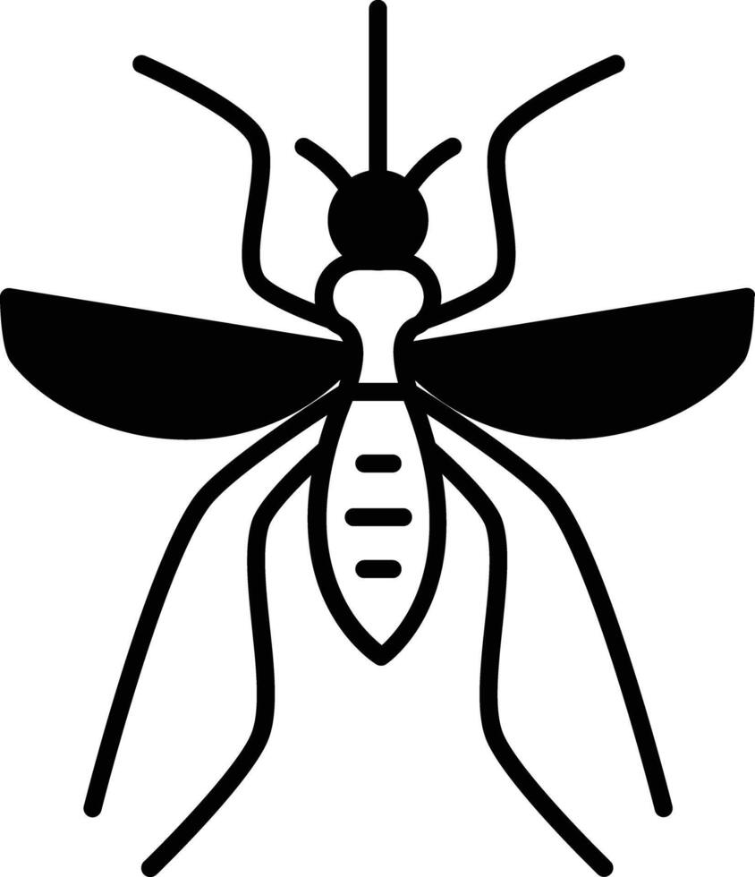 pequeño mosca glifo y línea vector ilustración