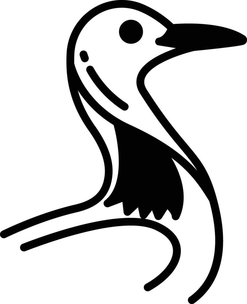 Jacana bird glyph and line vector illustration