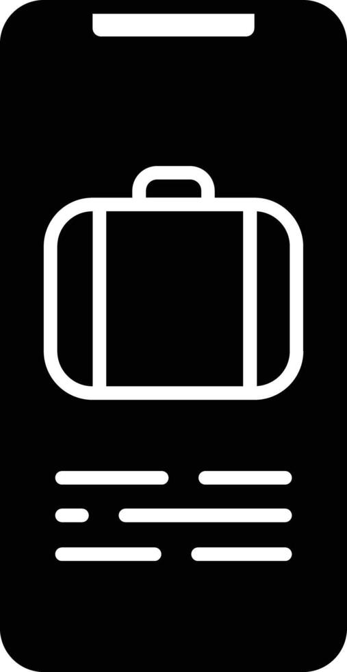 Mobile Baggage glyph and line vector illustration