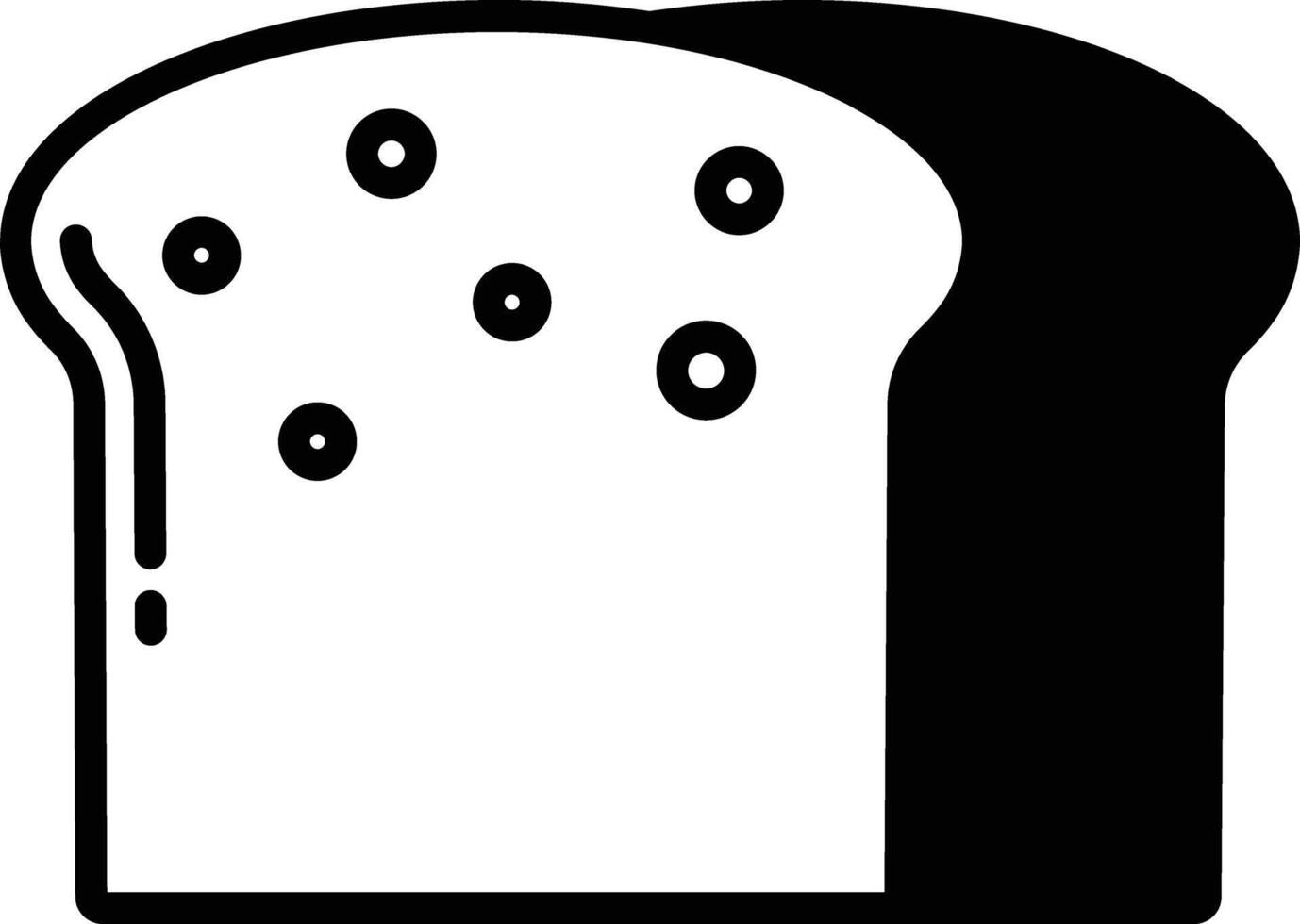Bread slice glyph and line vector illustration