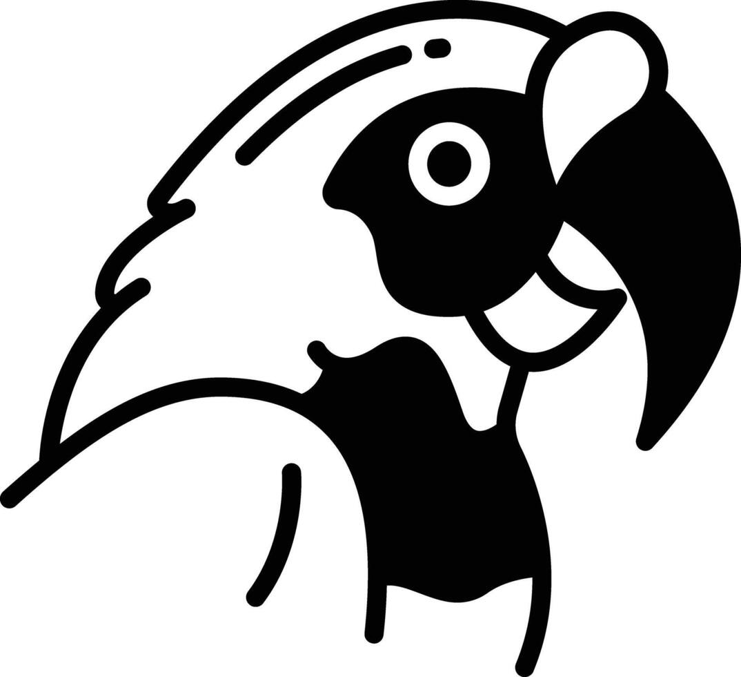 Parrot glyph and line vector illustration