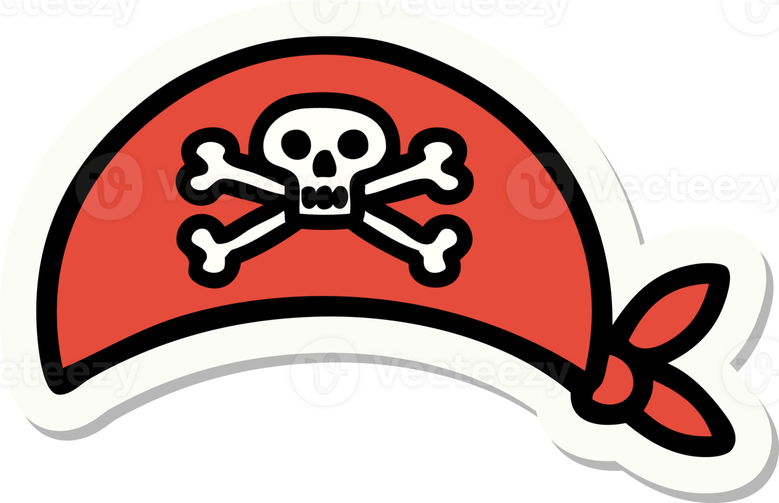 sticker of tattoo in traditional style of pirate head scarf png