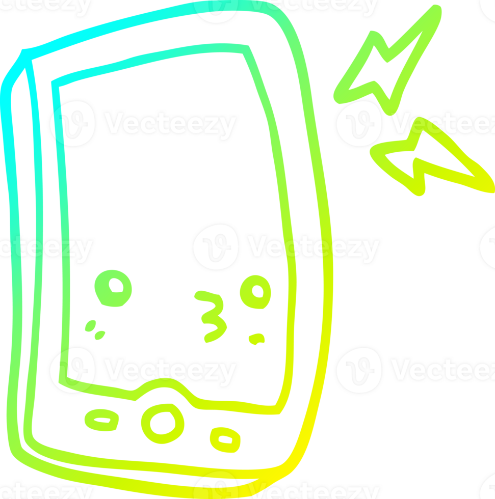 verkoudheid helling lijn tekening van een tekenfilm mobiel telefoon png