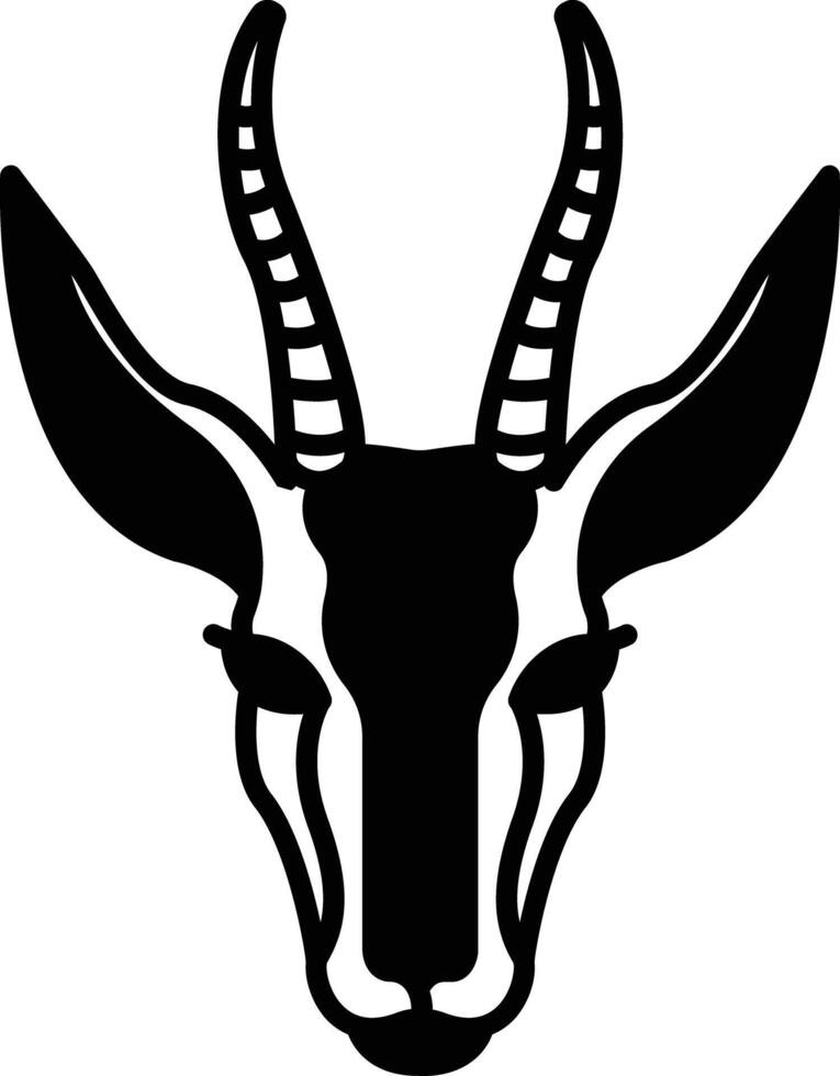 Gazelle face glyph and line vector illustration