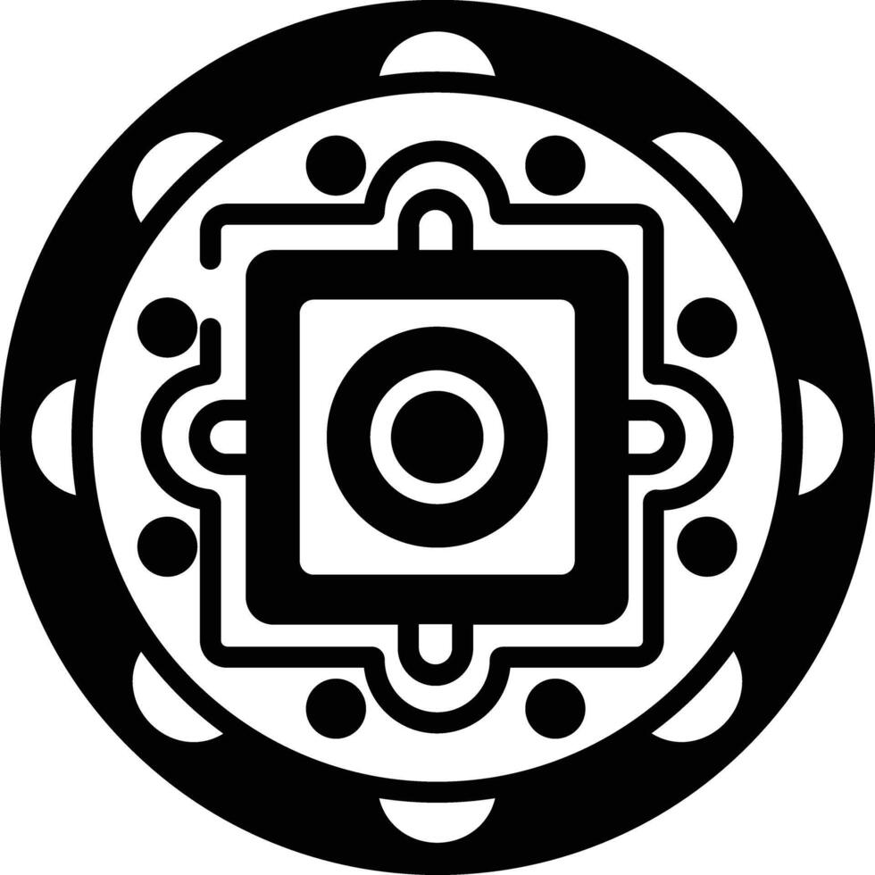 Mandala glyph and line vector illustration