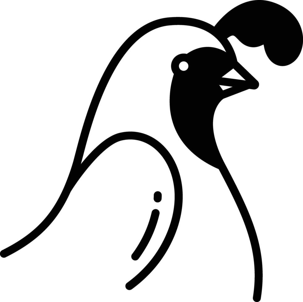 Quail bird glyph and line vector illustration