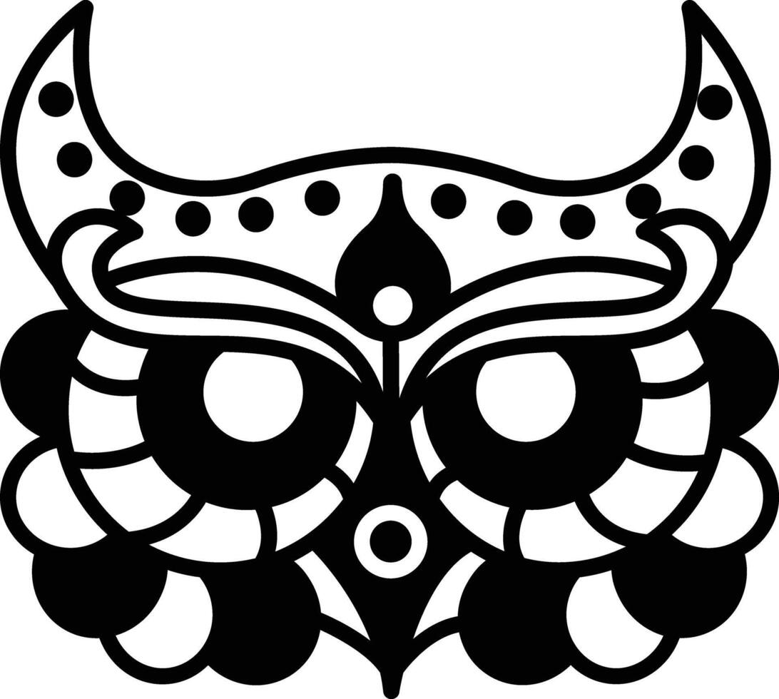 Owl glyph and line vector illustration