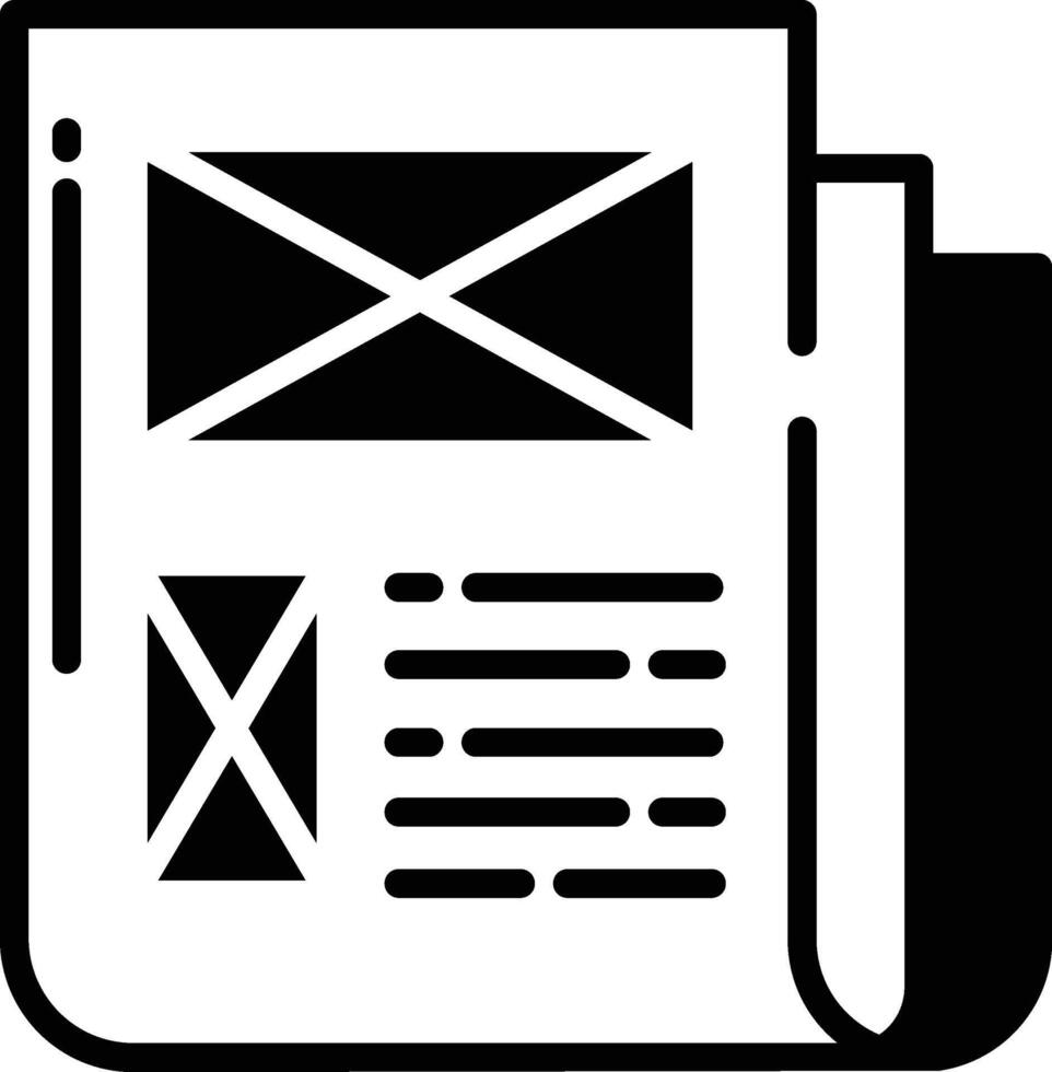 News glyph and line vector illustration