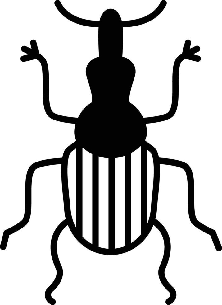 cucaracha glifo y línea vector ilustración