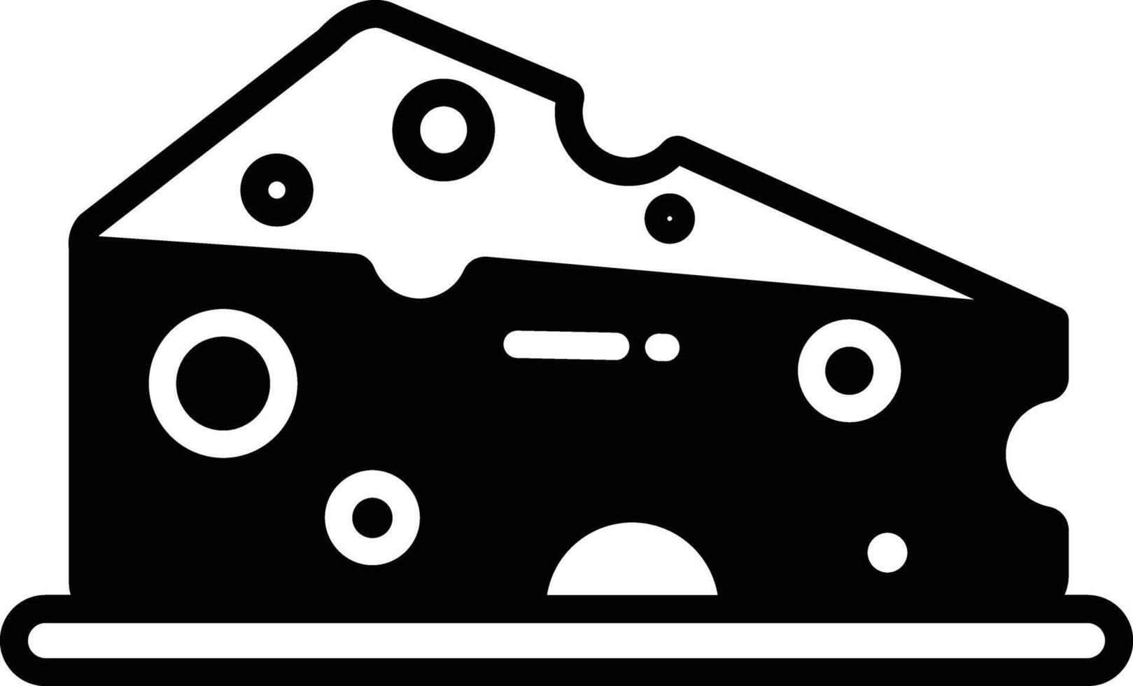 Cheese glyph and line vector illustration