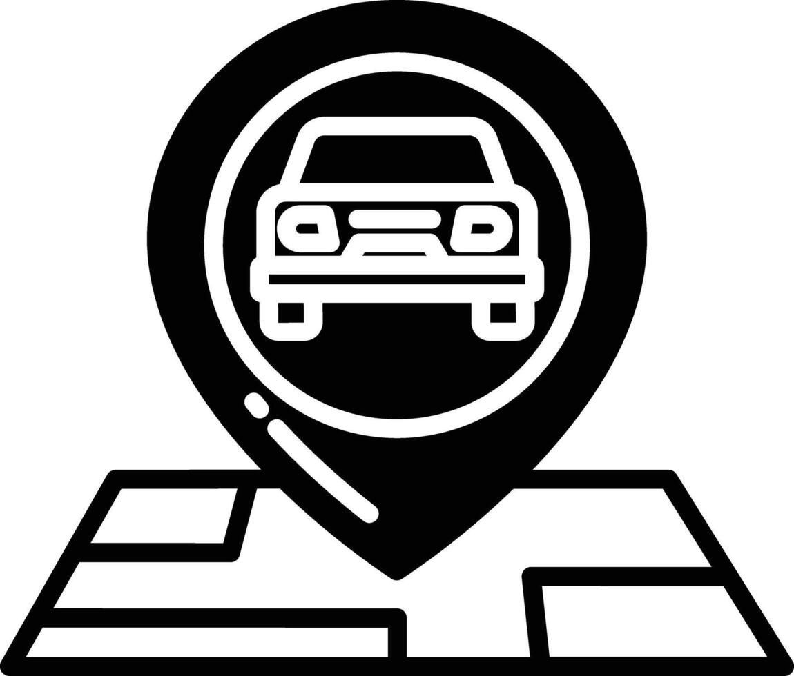 map pin glyph and line vector illustration