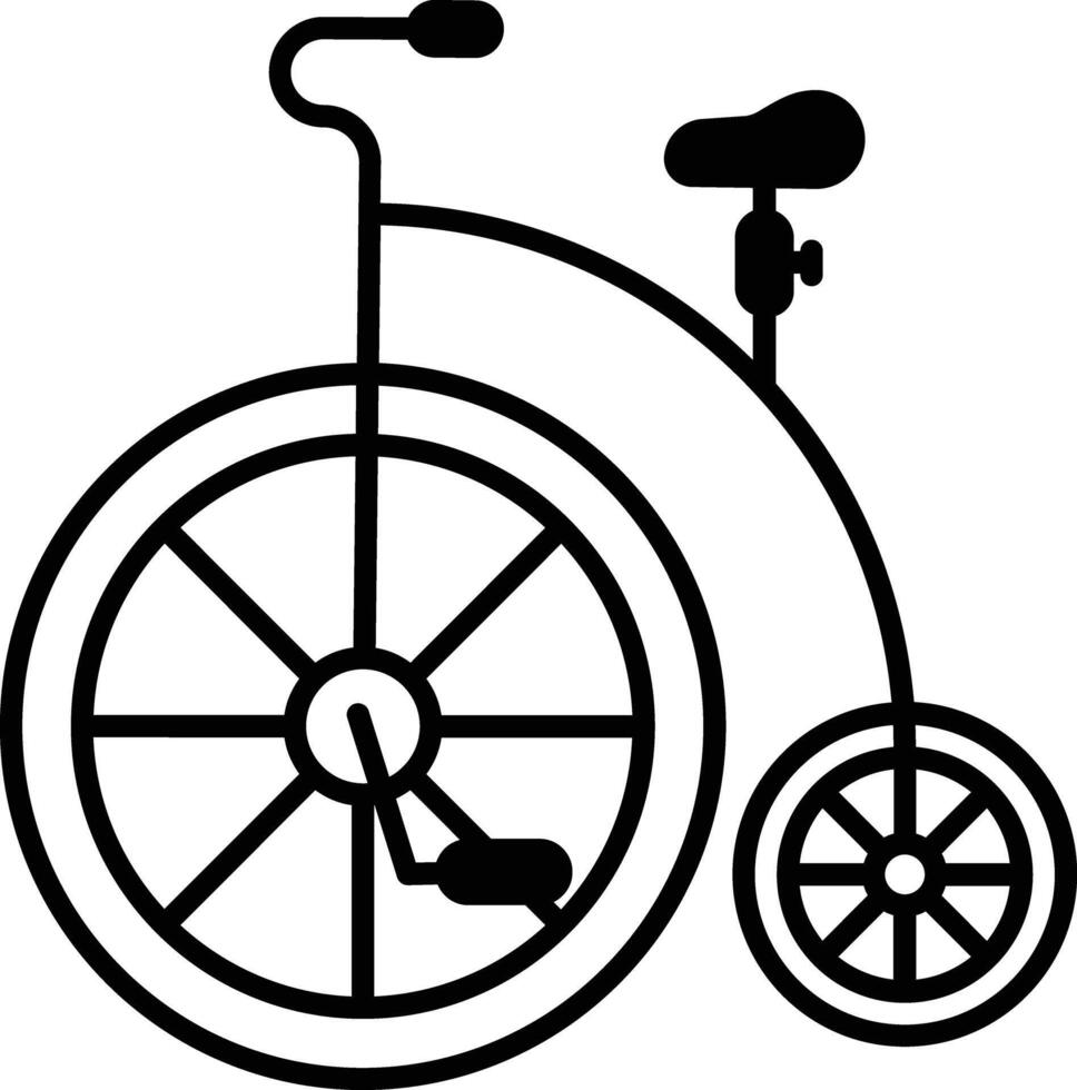 Bicycle glyph and line vector illustration