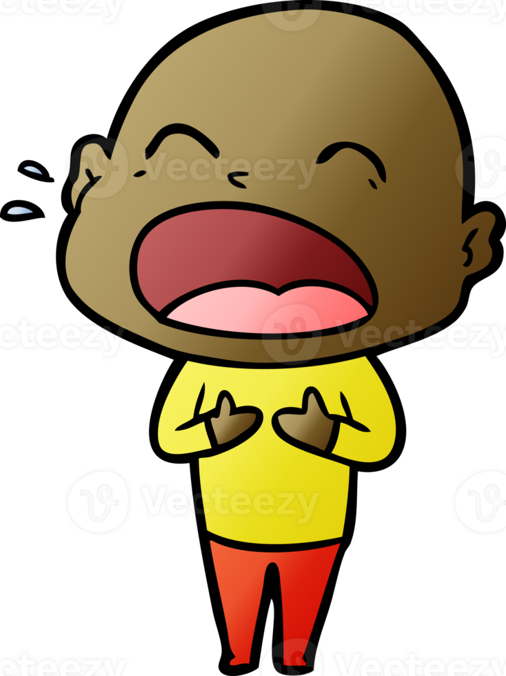 cartoon shouting bald man png
