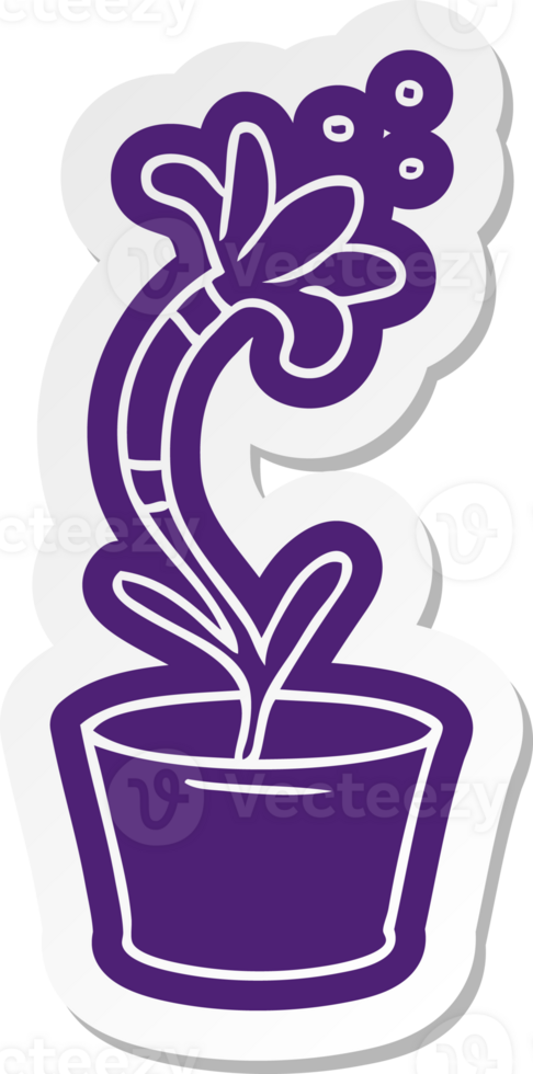 cartoon sticker of a house plant png