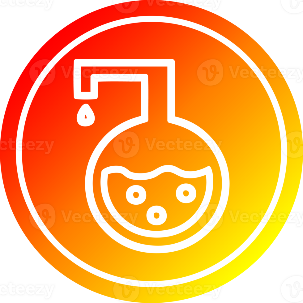 science experiment circular icon with warm gradient finish png
