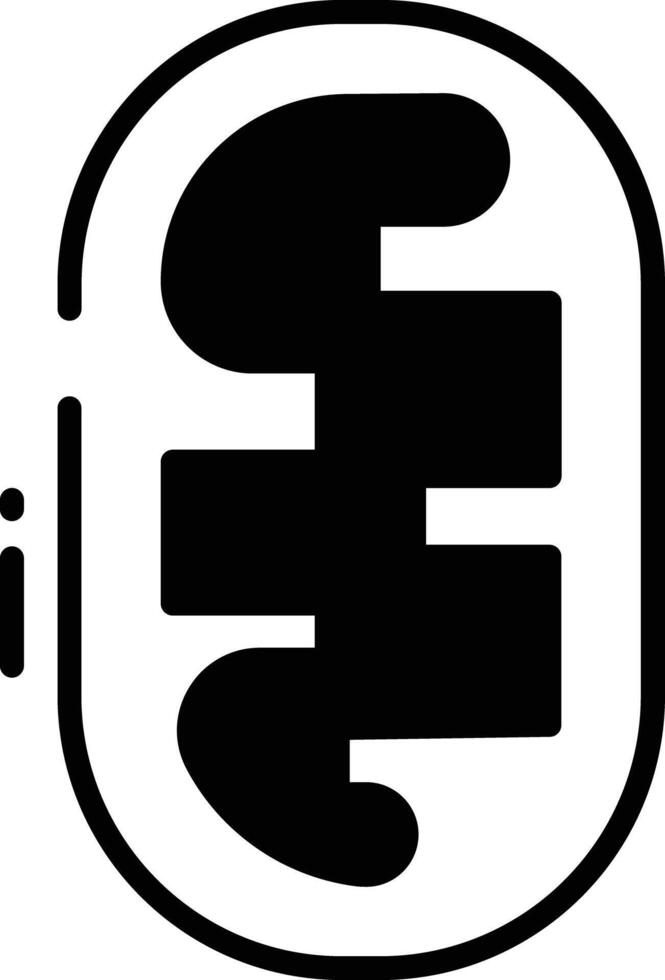 Mitochondrion glyph and line vector illustration