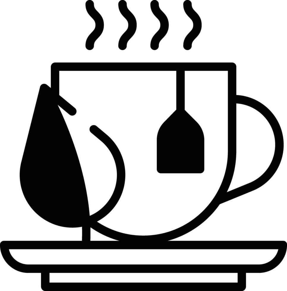 Green Tea glyph and line vector illustration