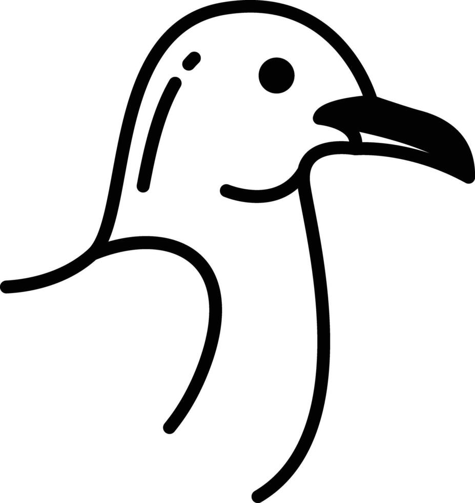 Seagull bird glyph and line vector illustration