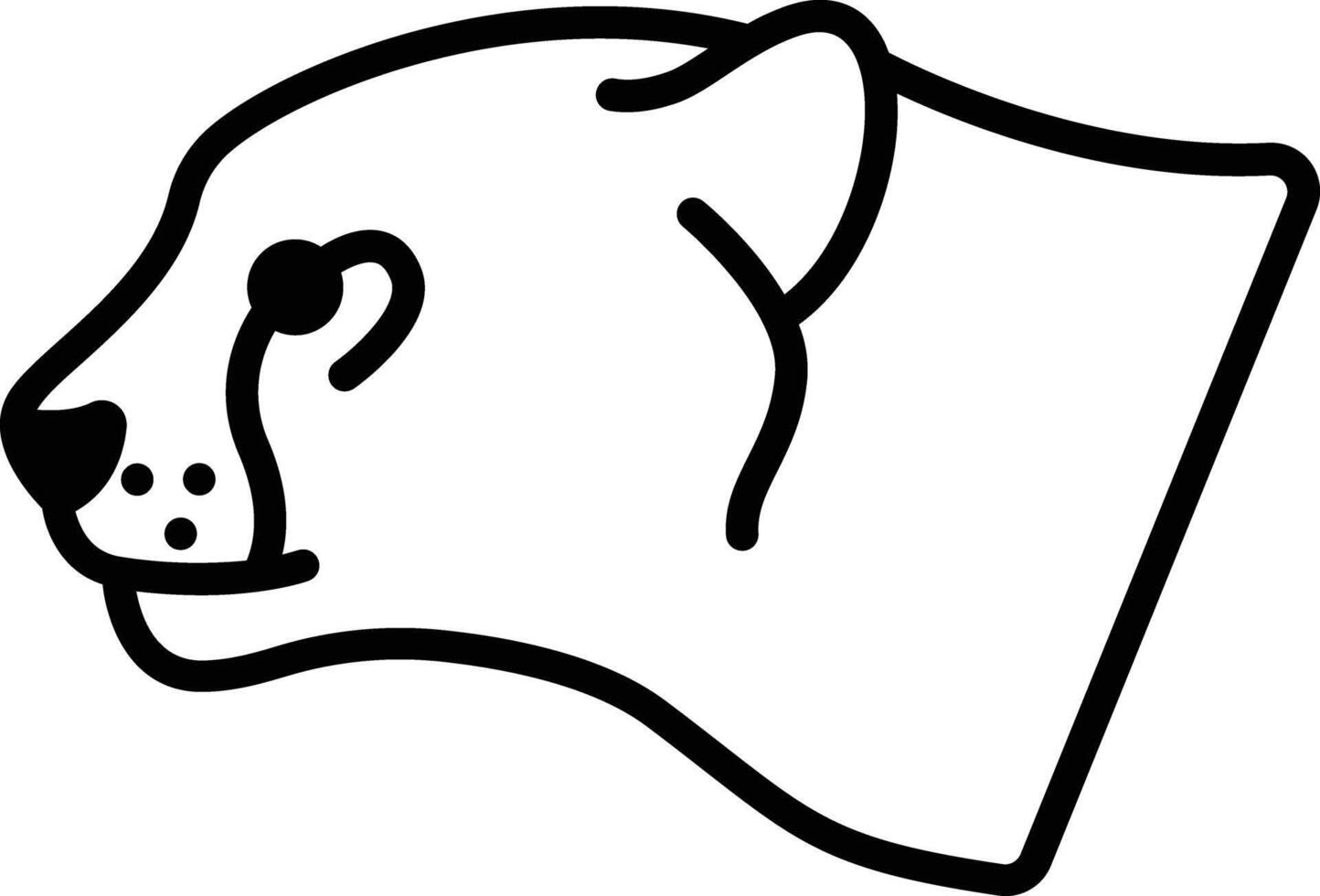 Jaguar face glyph and line vector illustration