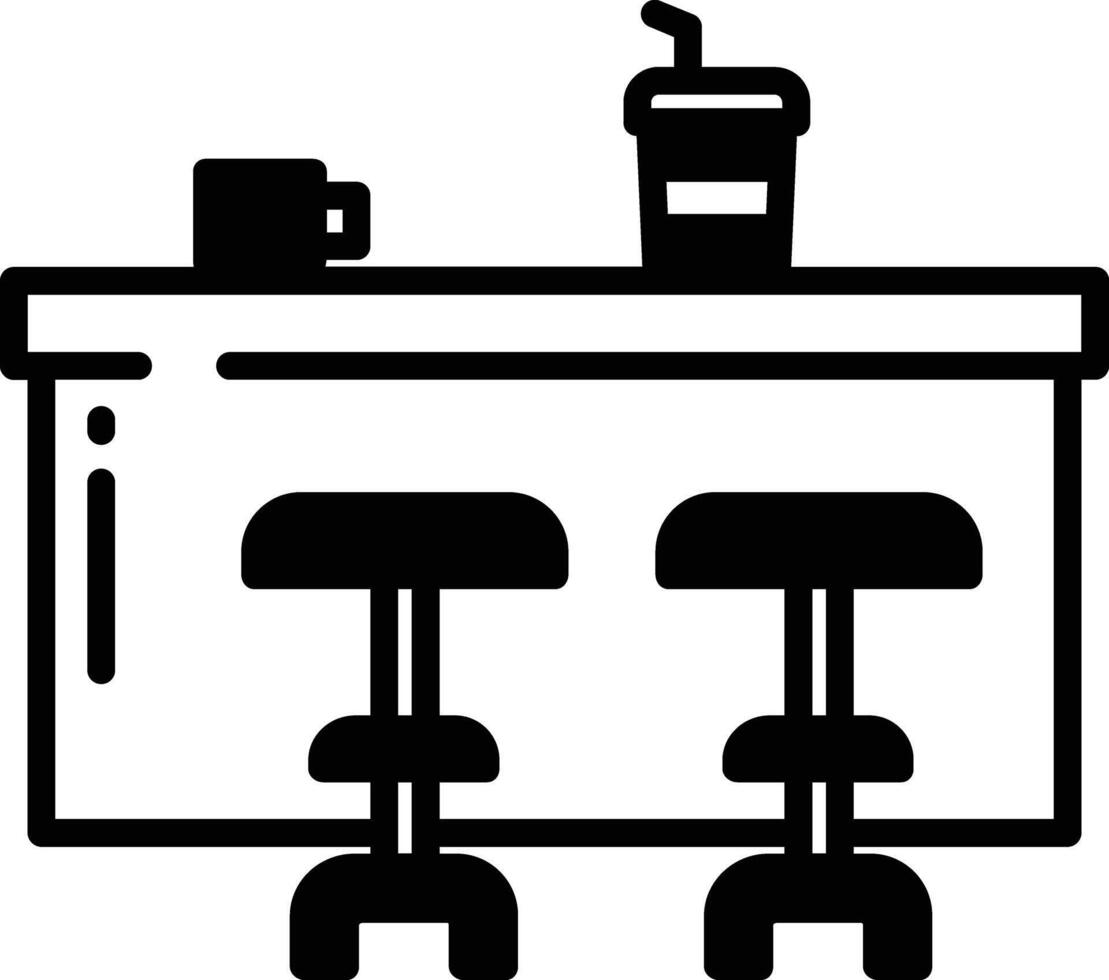 Coffee counter glyph and line vector illustration