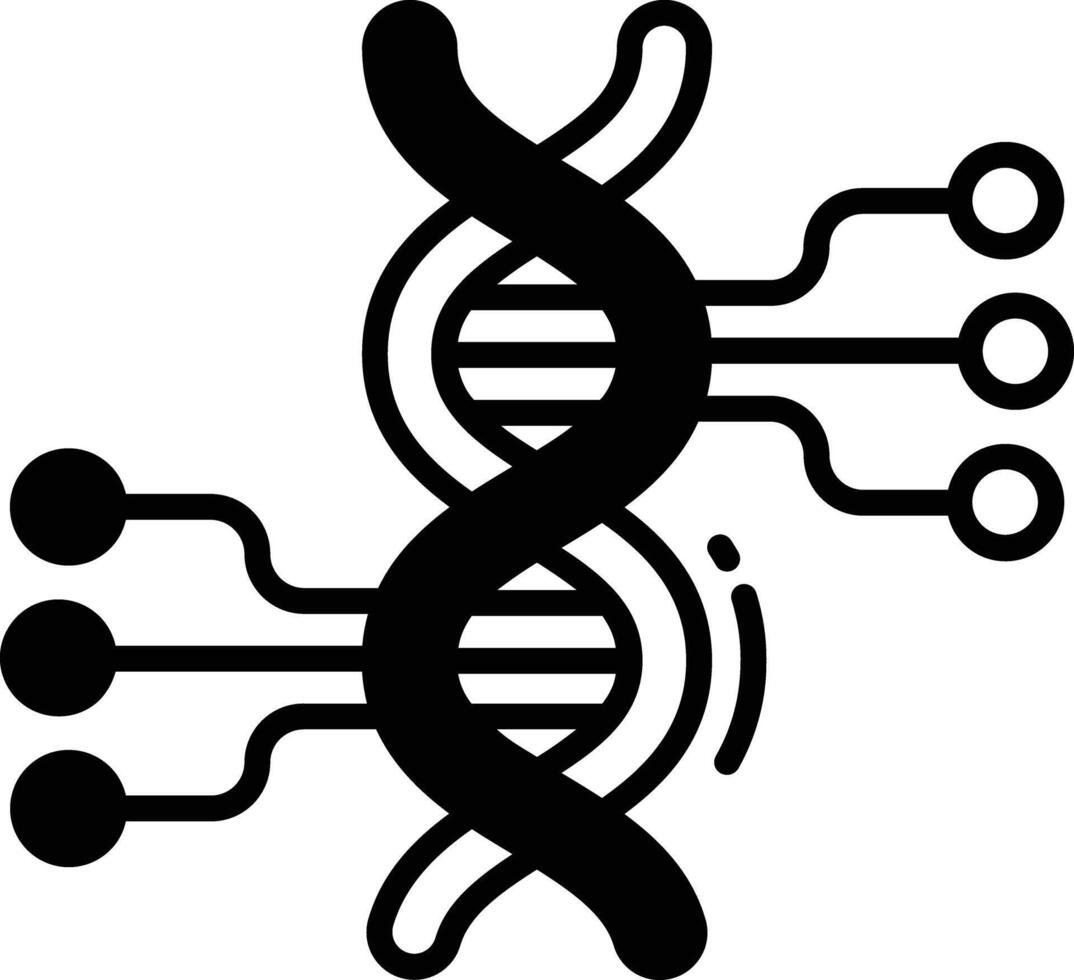 adn tecnología glifo y línea vector ilustración