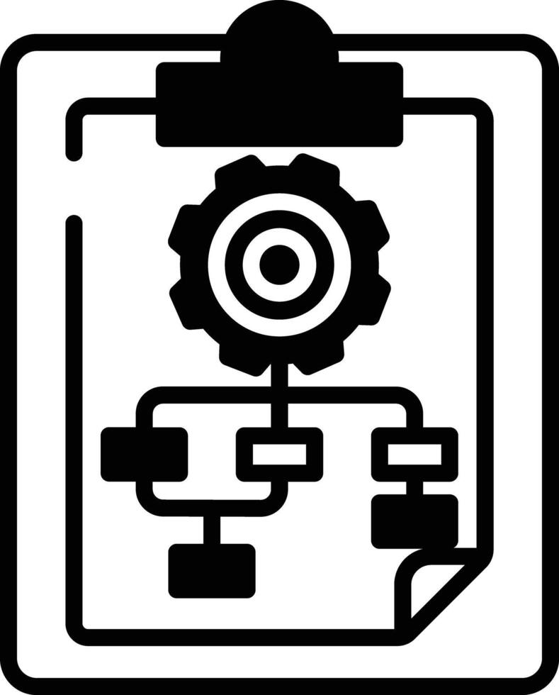 Plan flow glyph and line vector illustration