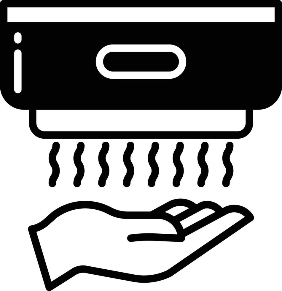 Hand Dryer glyph and line vector illustration