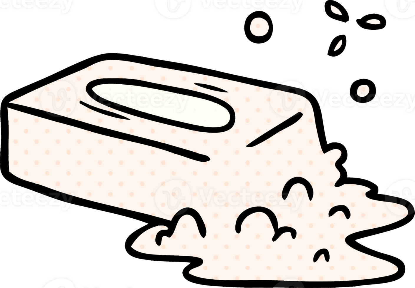 hand drawn cartoon doodle of a bubbled soap png