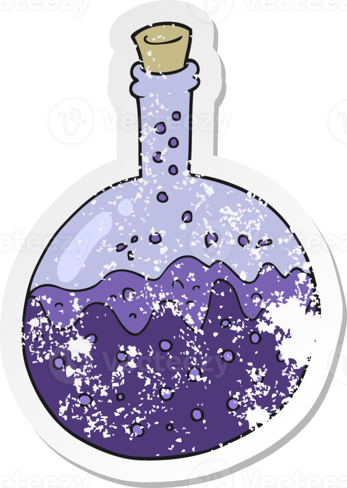 retro distressed sticker of a cartoon chemicals png