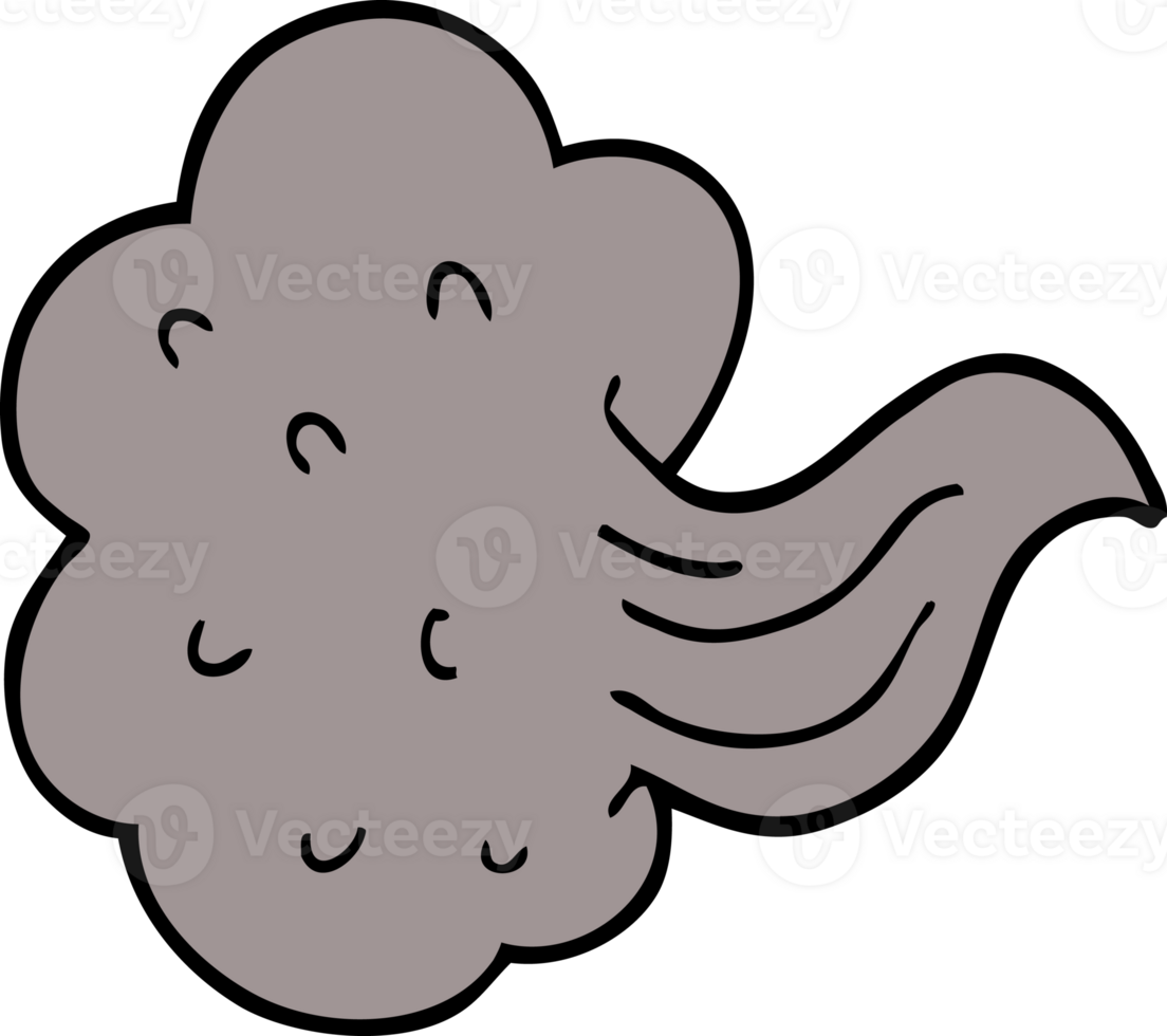 cartoon doodle whooshing cloud png