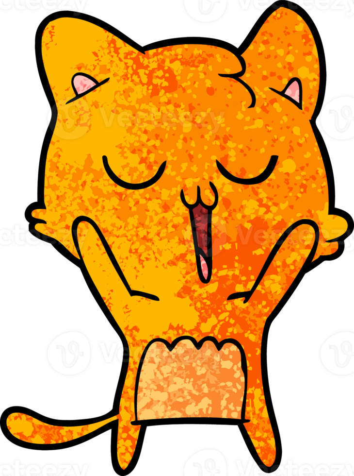 cartoon cat singing png