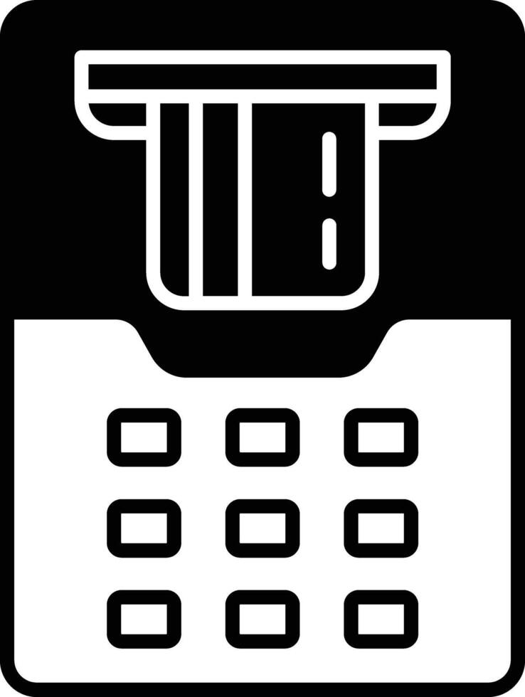 ATM machine glyph and line vector illustration