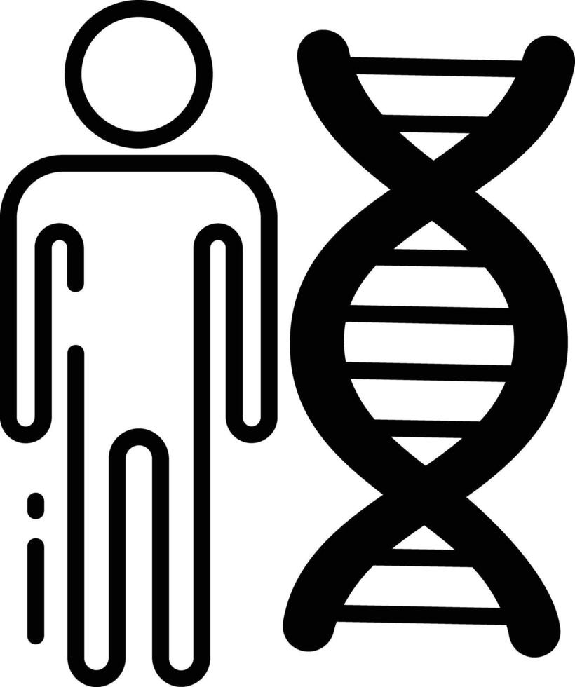 Human Genetics glyph and line vector illustration