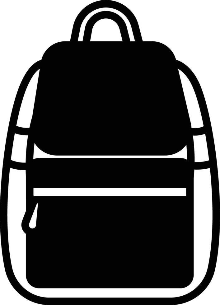 Backpack glyph and line vector illustration