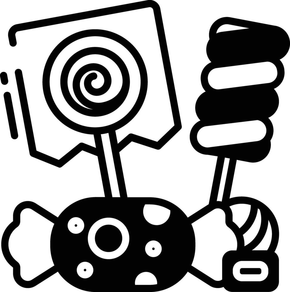 jelly candies glyph and line vector illustration