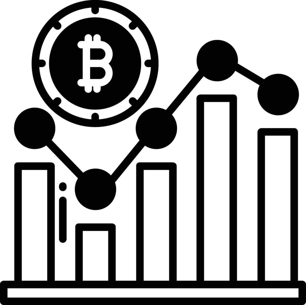 Bar Graph glyph and line vector illustration