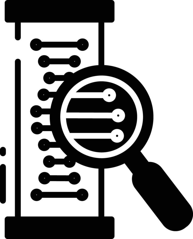 Biotechnology research glyph and line vector illustration