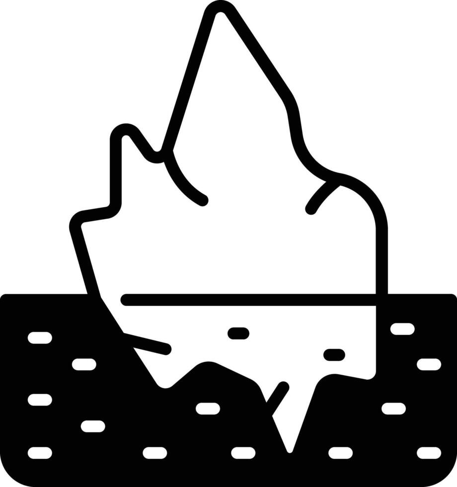 Iceberg glyph and line vector illustration