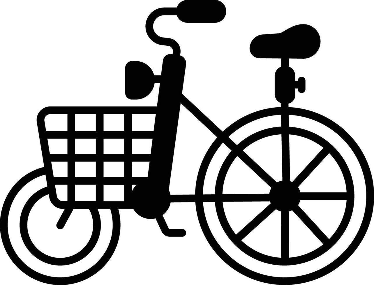 Bicycle glyph and line vector illustration