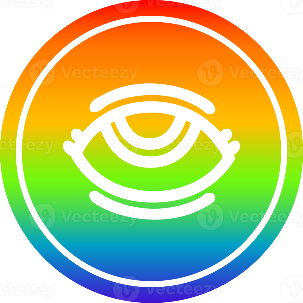 eye with rainbow gradient finish circular icon with rainbow gradient finish png