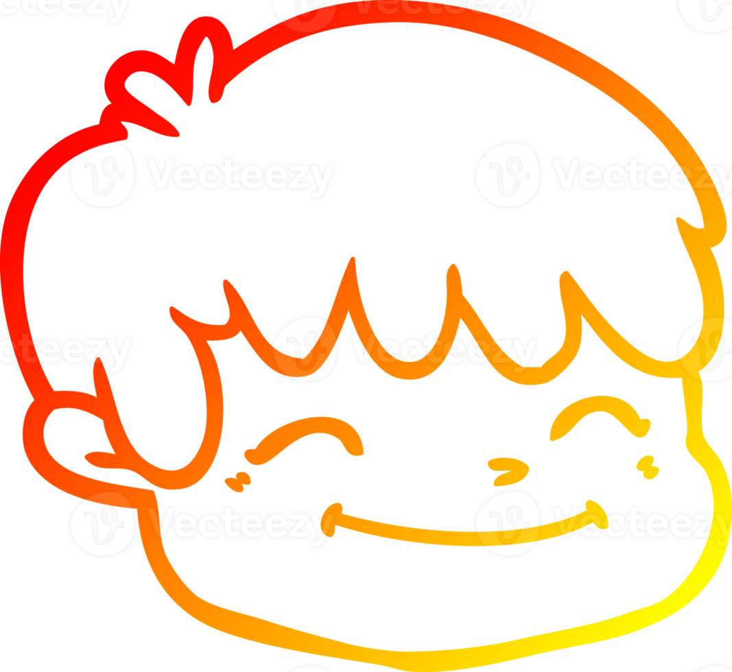 warm gradient line drawing of a cartoon male face png