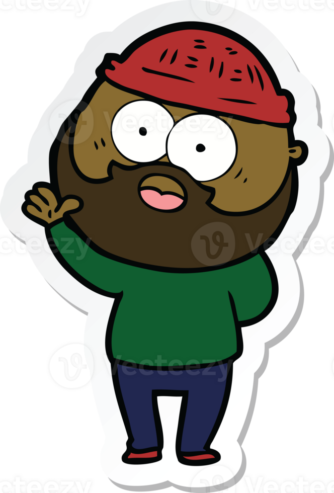 sticker of a cartoon bearded man png