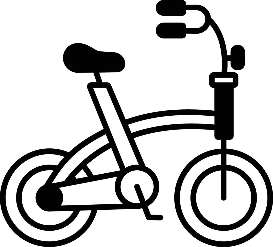 Bicycle glyph and line vector illustration