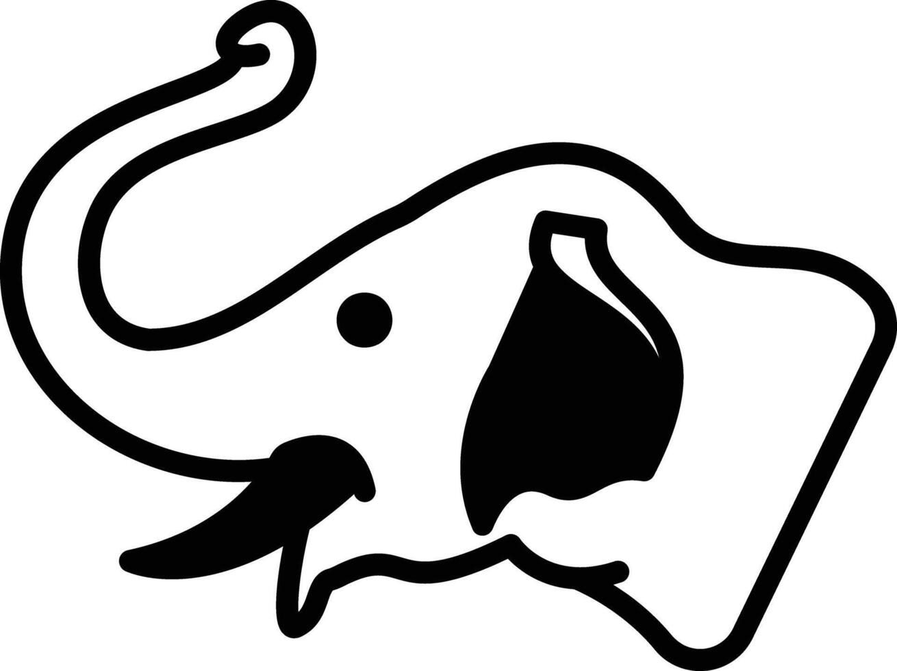 Elephant glyph and line vector illustration