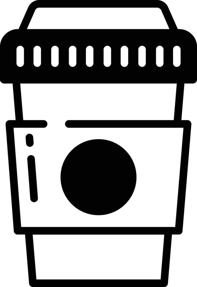 Paper cup glyph and line vector illustration