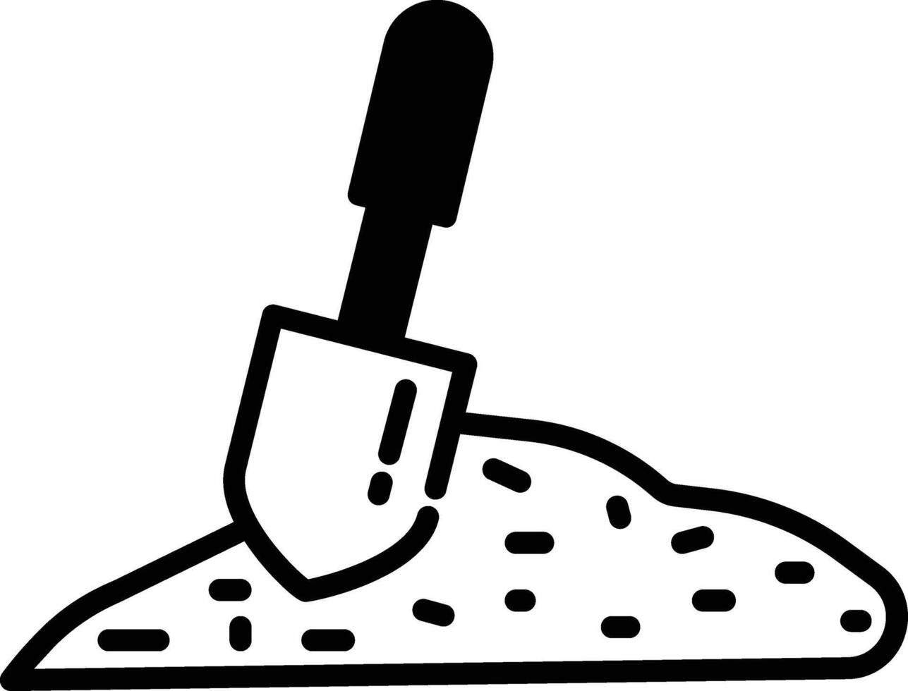 shovel glyph and line vector illustration