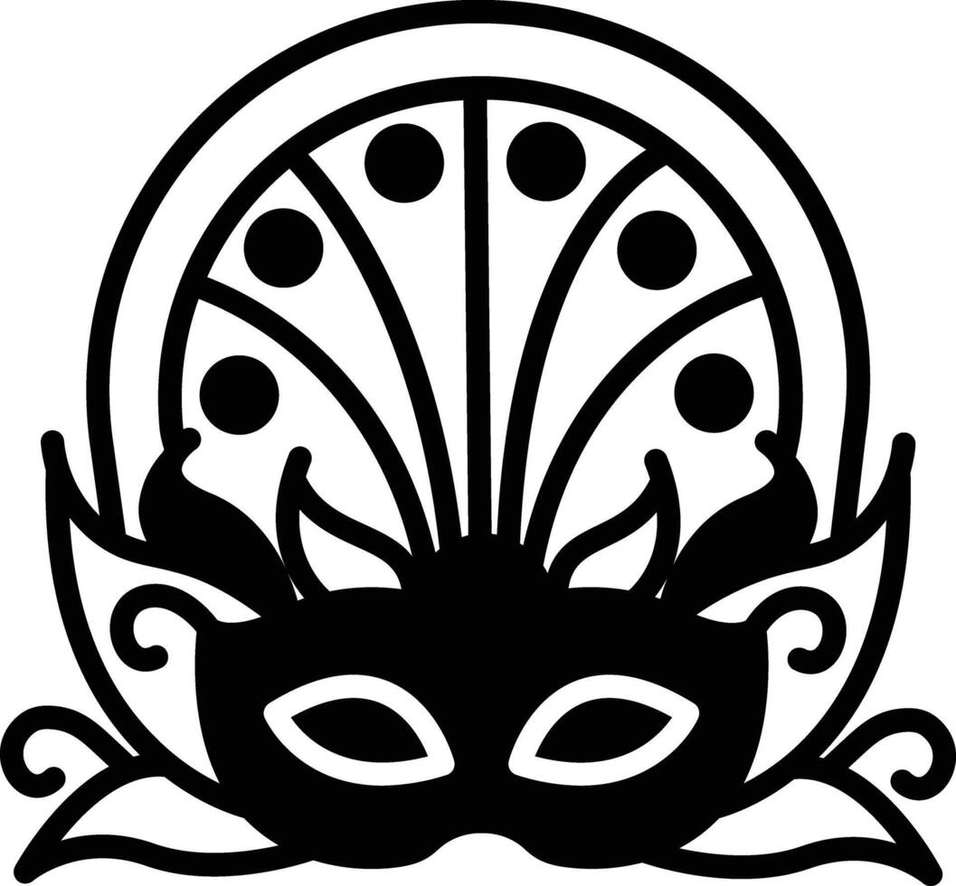 Carnival Mask glyph and line vector illustration