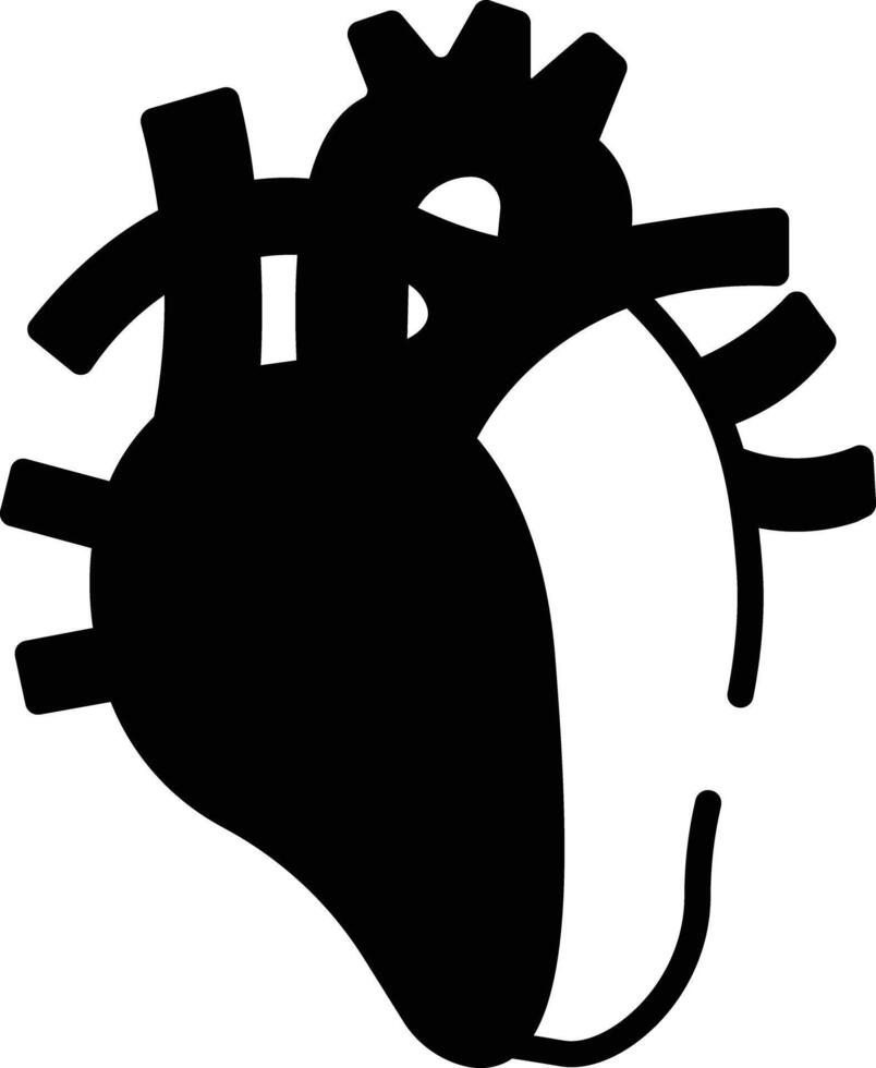 Human heart glyph and line vector illustration