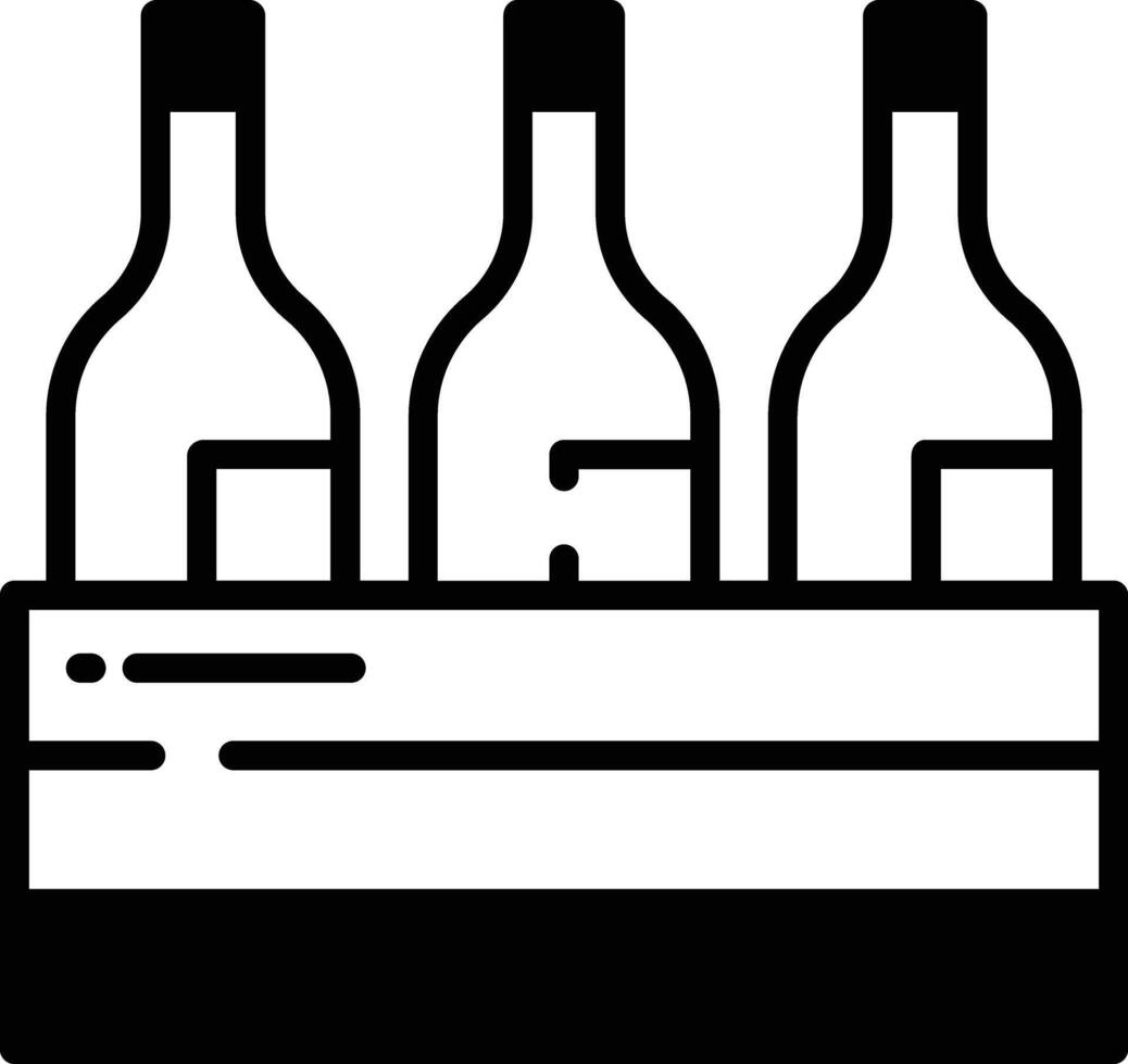 Bottle glyph and line vector illustration