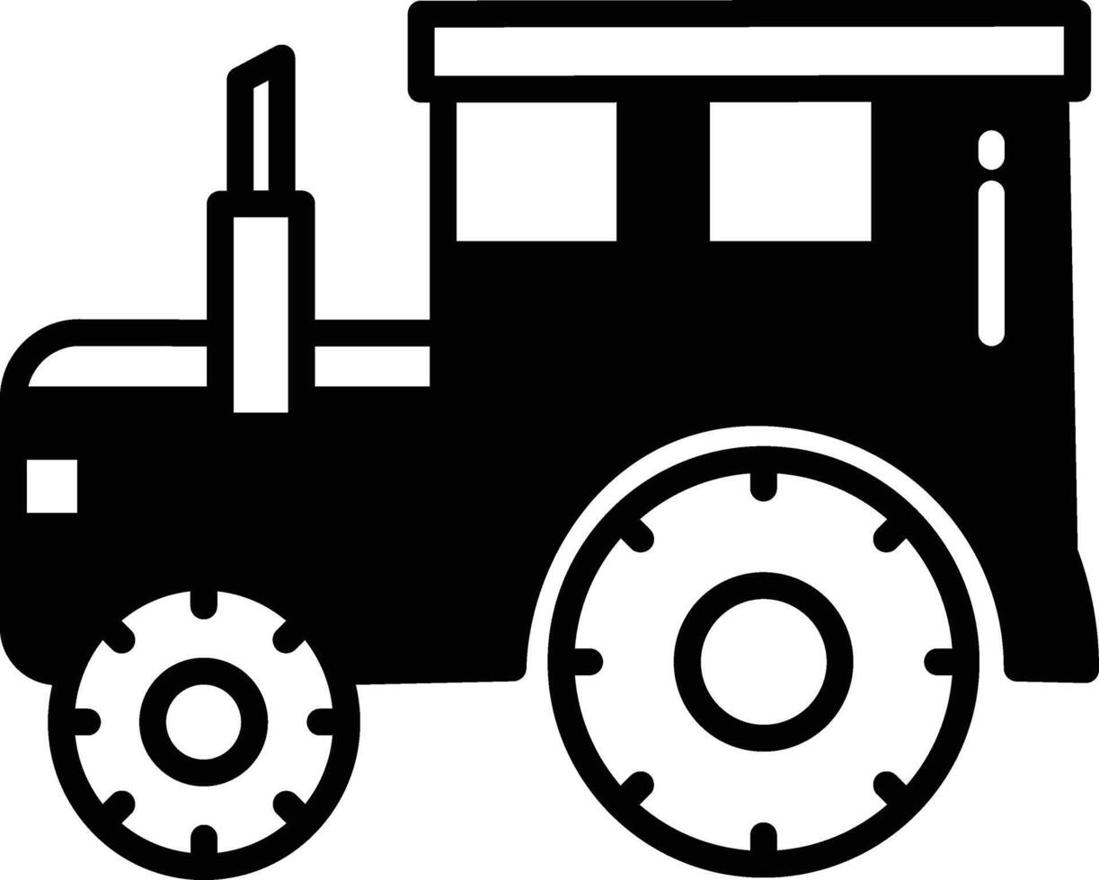 tractor glifo y línea vector ilustración